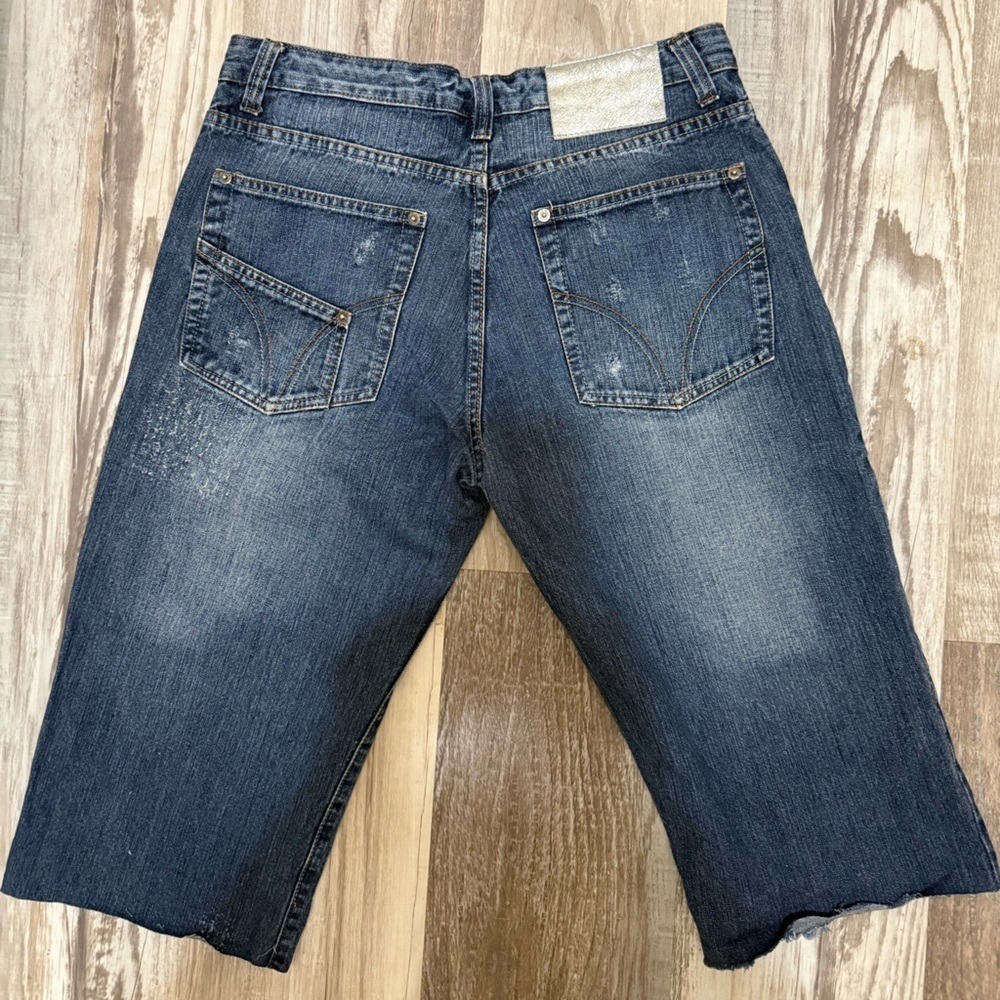 Dolce & Gabbana D&G Mens Distressed Denim Shorts Blue Button Fly Italy Size 34 - Picture 2 of 8